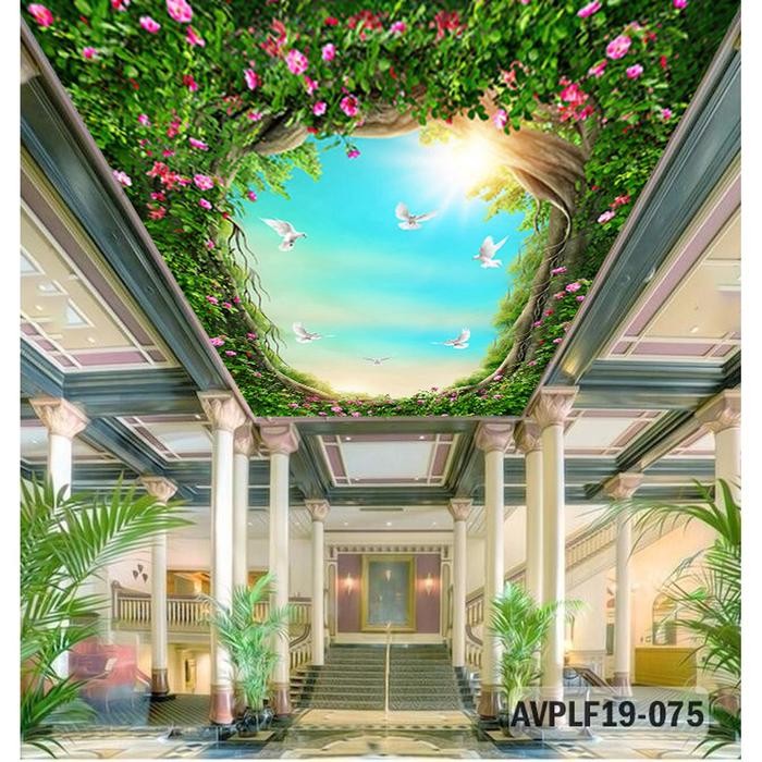 Jual Wallpaper Dinding Custom 3D Plafon Teras Rumah Motif Nature Wall ...