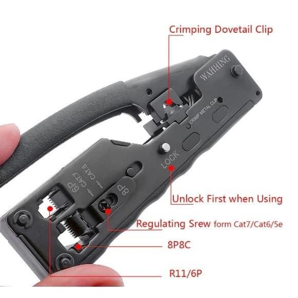 Jual Cat7 Crimping Stapler Type Rj45 Crimper Cat7 Cat6 Cable Crimping ...