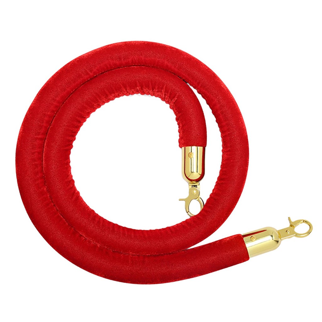 Jual Rope Velvet 4.9ft with Stainless Steel Hooks Queue Barrier Rope ...