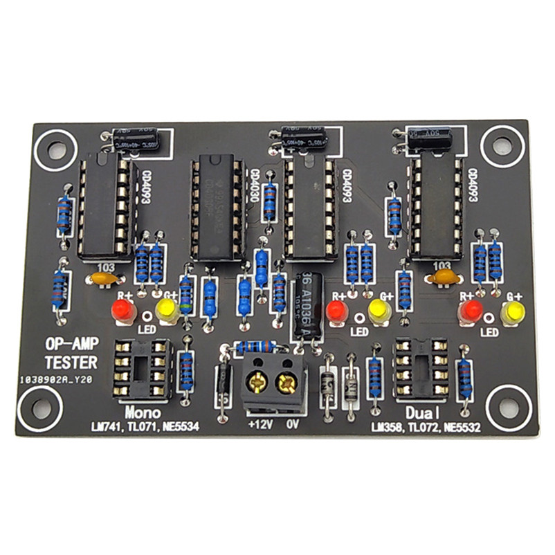 Produktbild von Funfob OP Amp Tester – Für Single & Dual OpAmps Wie TL071, TL072, TL081, TL082 – Praktisches Testboard