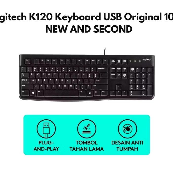 Jual Keyboard LOGITECH K120 USB Plug n Play Full Num Lock | Shopee ...