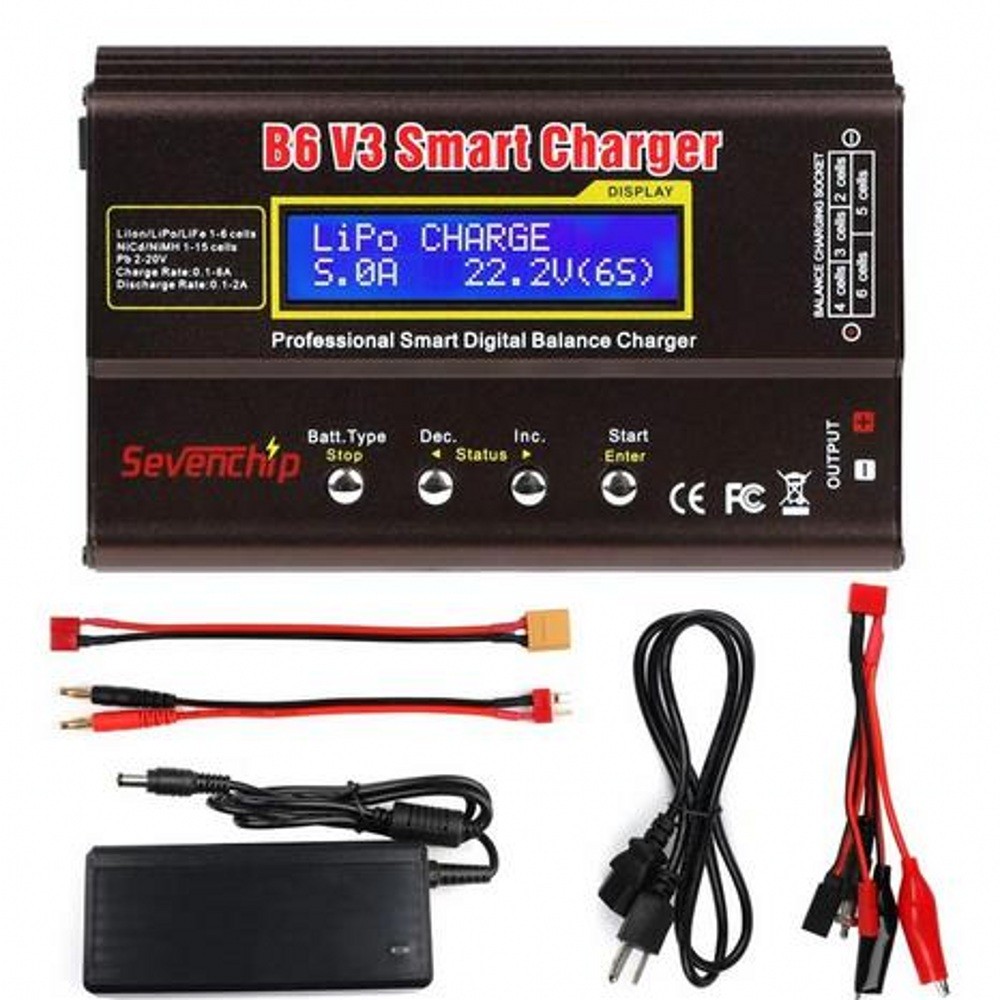 thumbnail image 2 of B6 V3 RC Lipo Battery Charger – 80W 6A Balance Discharger With AC Power Adapter 2 of 3