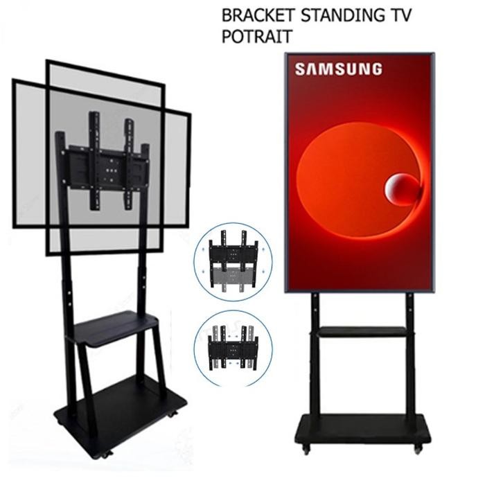 Jual Bracket Tv Uhd Standing Tv Roda Dorong Yd 1500 Yd1500 32