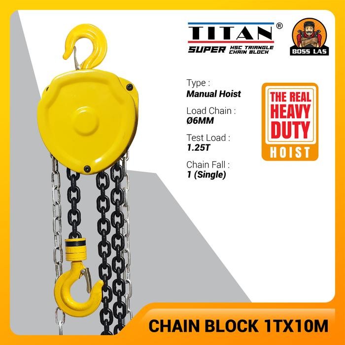 Jual Chainblock Chain Block Takel Katrol 1 Ton x 10M TITAN | Shopee ...