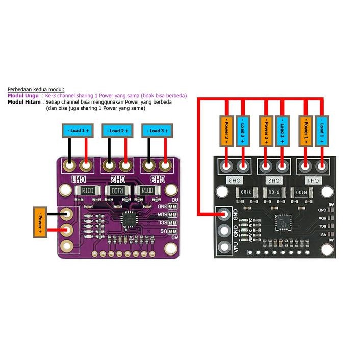 Jual [Expret] INA3221 I2C 3ch High Side DC Voltage Current Sensor INA ...