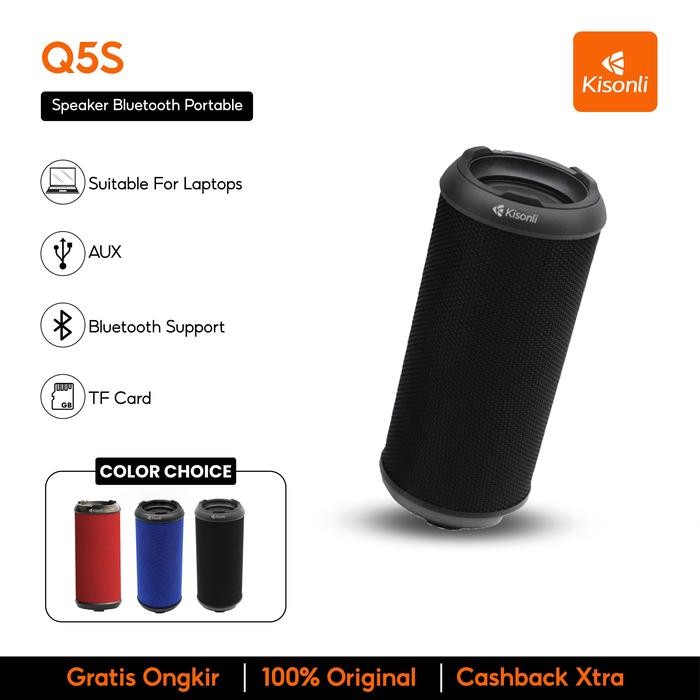 Jual MY2F Speaker Bluetooth Wireless Portable Kisonli Q5S Dual Bass ...
