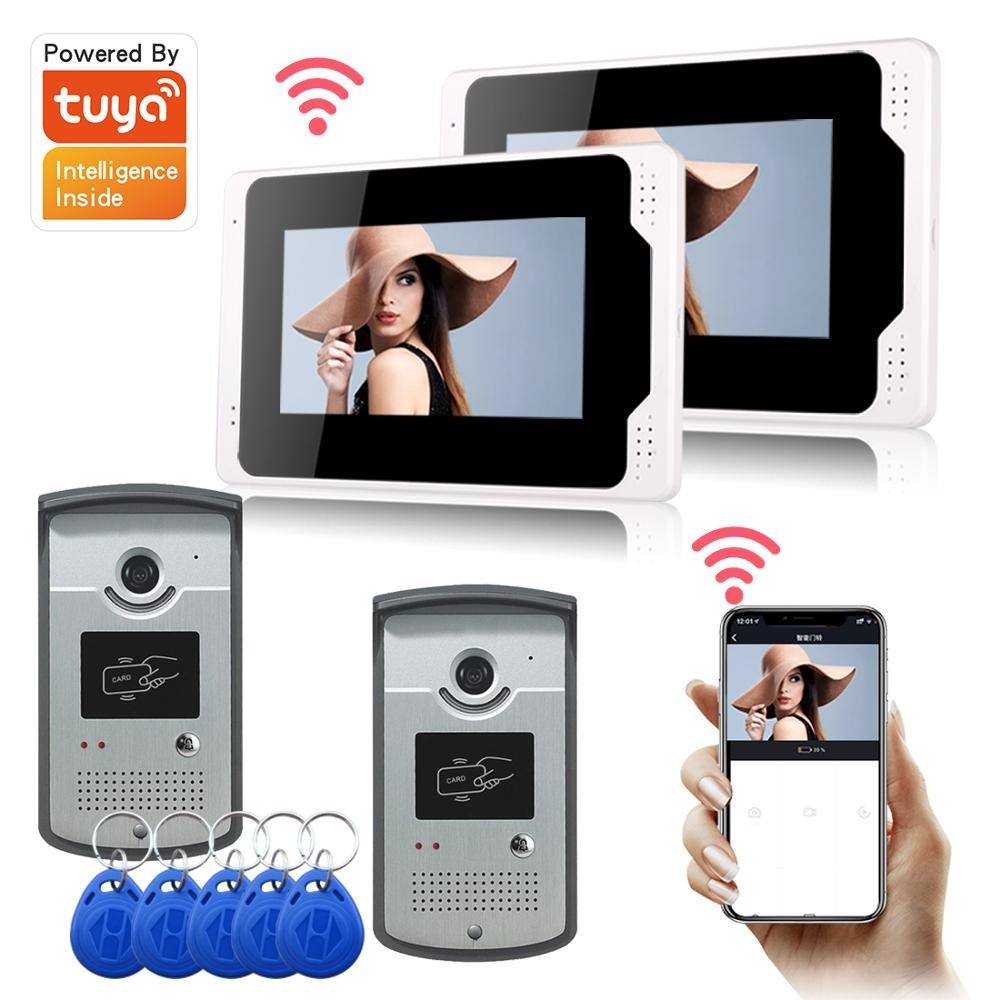 Jual RFID Access Control Video Intercom 7 Inch 1080P Monitor Tuya APP ...