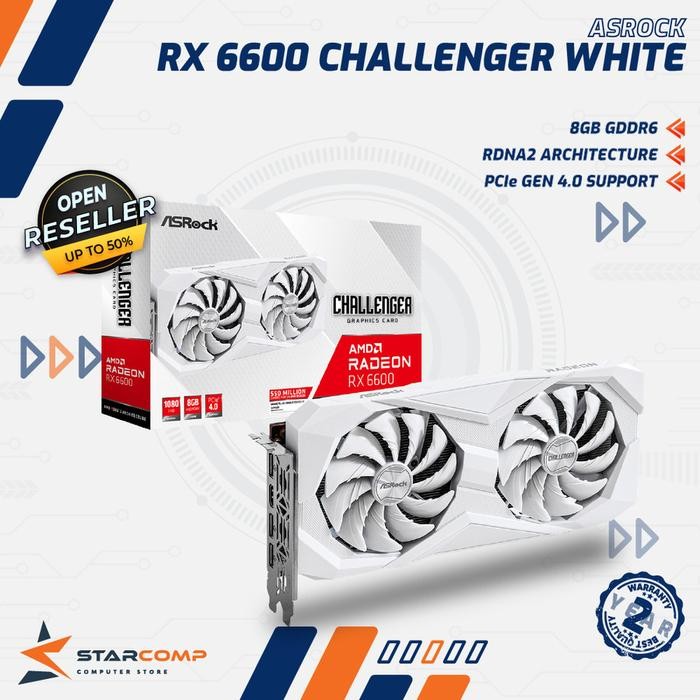 Jual ASRock Radeon RX 6600 8GB GDDR6 Challenger White 8G RX6600 ...