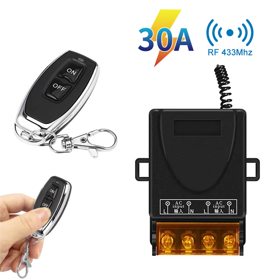 Jual AC 75-220V 30A RF 433MHz Wireless Switch Reciver Relay Mini On Off ...