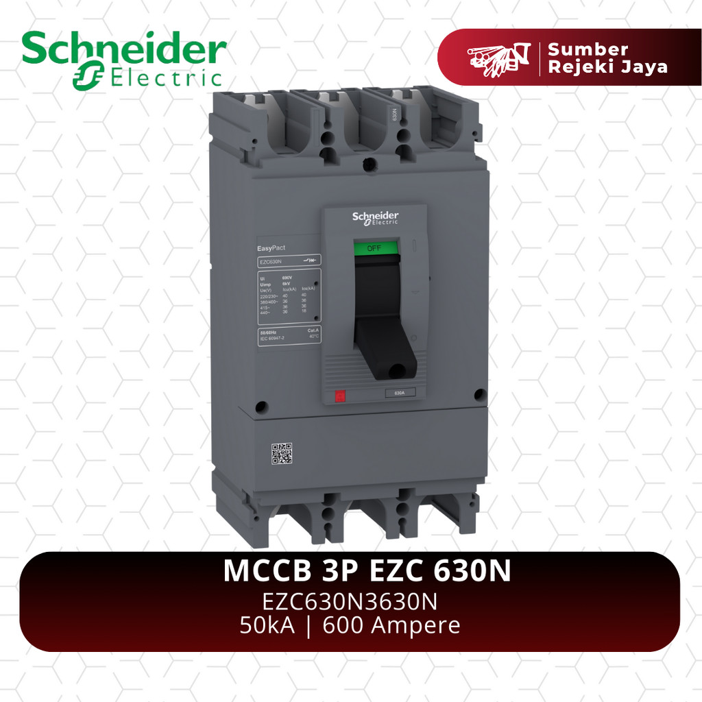 Schneider MCCB NFB Breaker EZC630N 3P 600A 50kA | EZC630N3630N