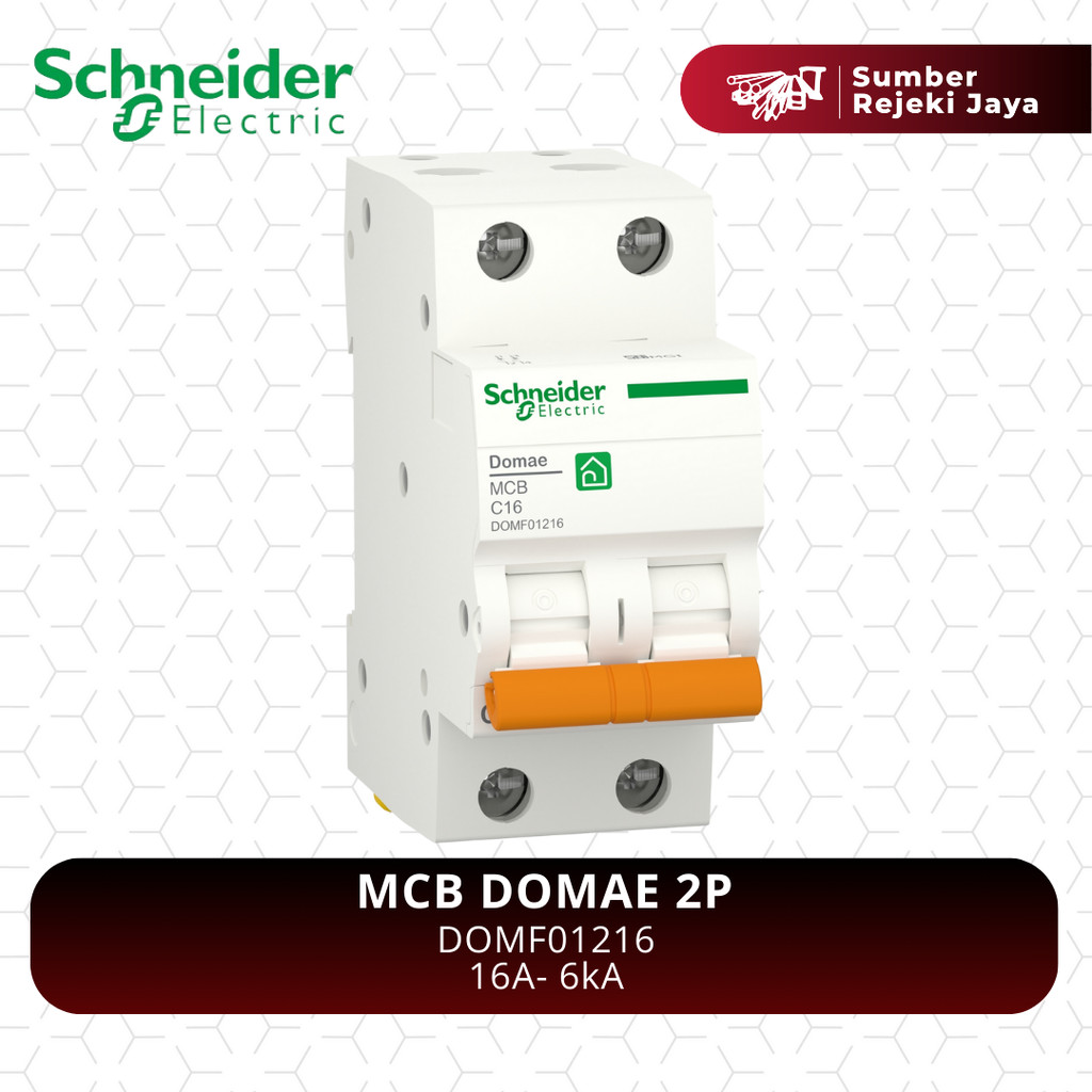 Schneider MCB DOMAE 2P 16A 6kA | DOMF01216 Merlin Gerin Orange 