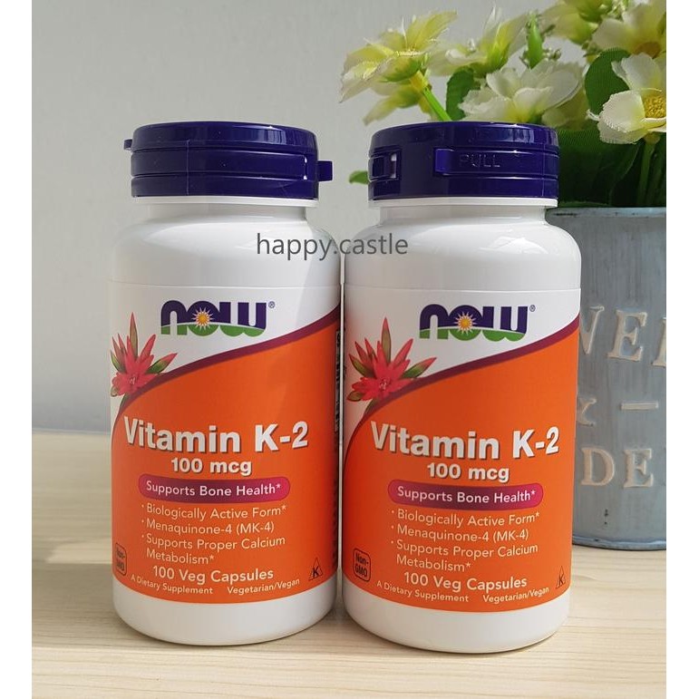 Jual Now Vitamin K2 100 mcg 100 Veg Cap Now Foods Vitamin K-2 | Shopee ...