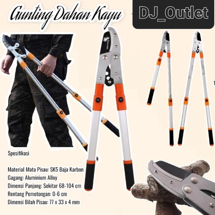 Jual Gunting Pohon Dahan Ranting Taman Telescopic Gagang Panjang Tinggi ...