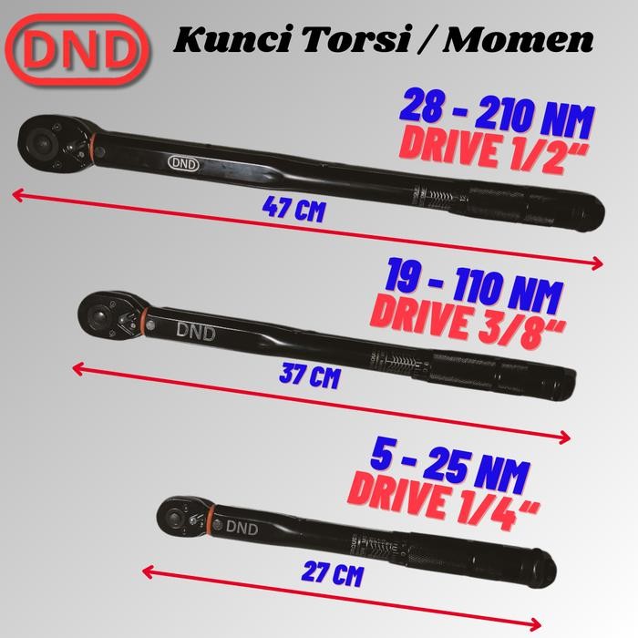 Jual E-Katalog- Dnd Torque Wrench Kunci Torsi Momen Dr 1/2 Inch 28-210 ...