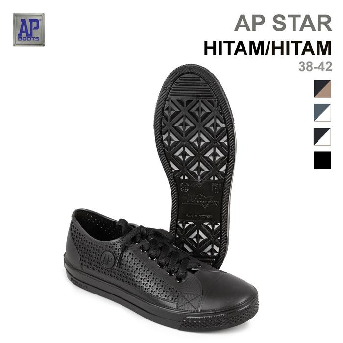 Jual TERBARU AP Boots AP STAR Hitam Hitam - Sepatu Kets PVC Casual ...