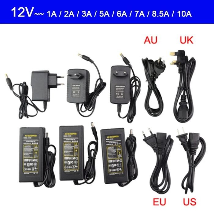 Jual Led Power Adapter AC100-240V to DC 5V 12V 24V LED Transformer 1A ...