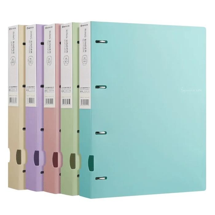 Jual A4 Binder D-type Punch Folder Office Storage File Ring Waterproof ...