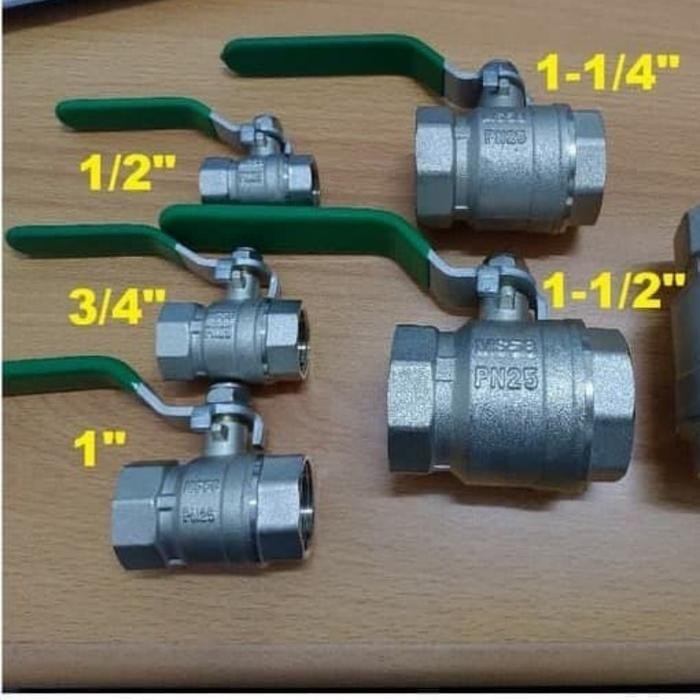 Jual Ball Valve Drat PN25 1/2 inch Kran Galvanis Full Bore Lobang Besar ...