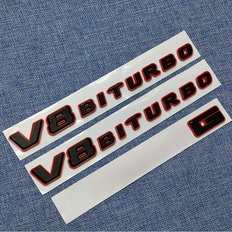 Jual 2024 Style Black Red G63 GT63S V8 Biturbo Numbers Letters ABS Car ...
