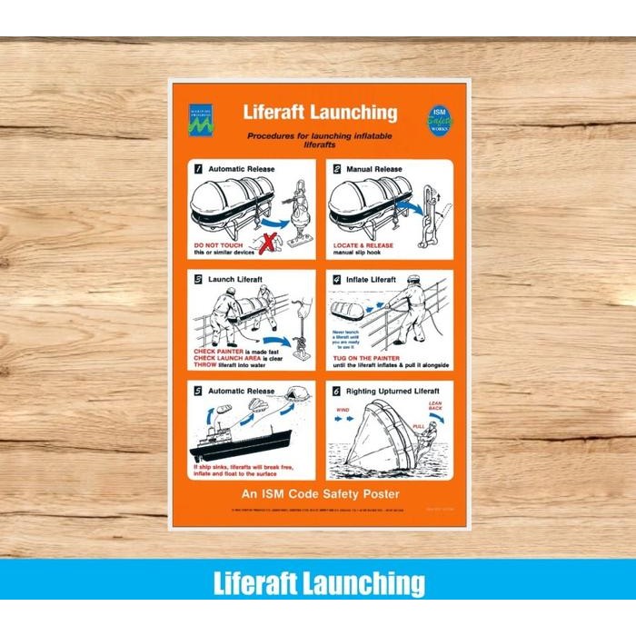 Jual STICKER POSTER IMO LIFERAFT LAUNCHING LAMINASI SAFETY WARNING ...