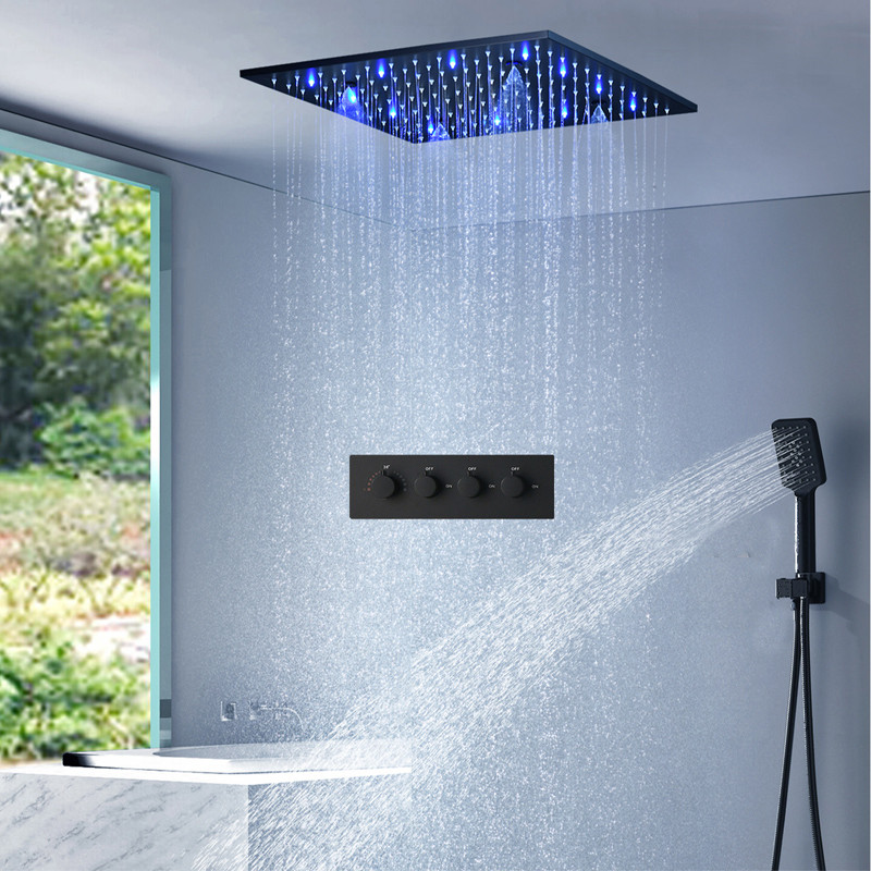 Jual hm Bathroom Ceiling LED Shower Set 16Inches/20Inchs SPA Mist ...
