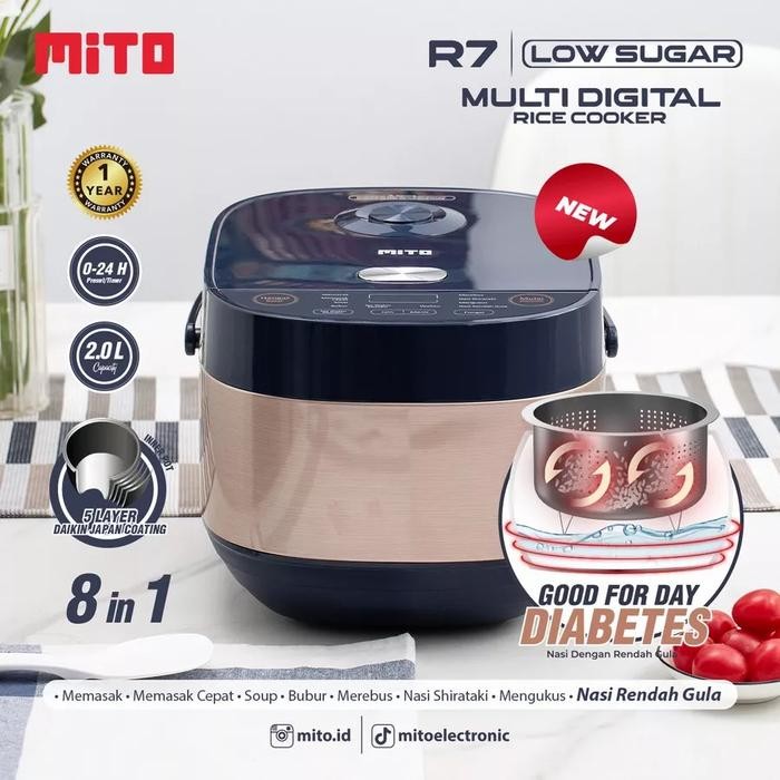 Jual pat Mitochiba Rice Cooker R7 2 liter Low Carbo Mito Glow Low Sugar ...