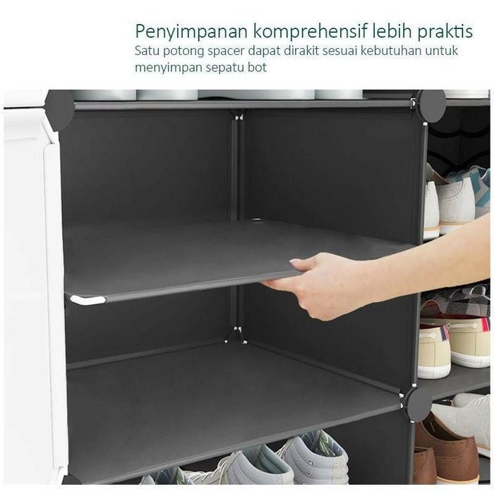Jual Rak Sepatu Plastik Anti Debu 4 Layer Tebal Shoe Rack Portable ...