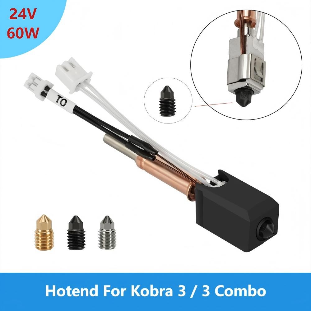 Anycubic Kobra S1 Hotend Ceramico Per Anycubic Kobra 2 - Ricambio Con Ugello 0.4mm, Riscaldamento Veloce E Compatibile Con Più Modelli Testa Stampa Rapida Riscaldamento