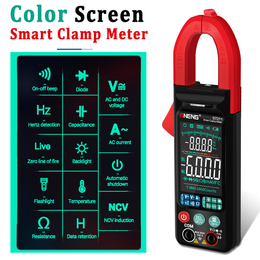 DC/AC Digital Clamp Meter ST181 6000 Counts Multim... - Grandado