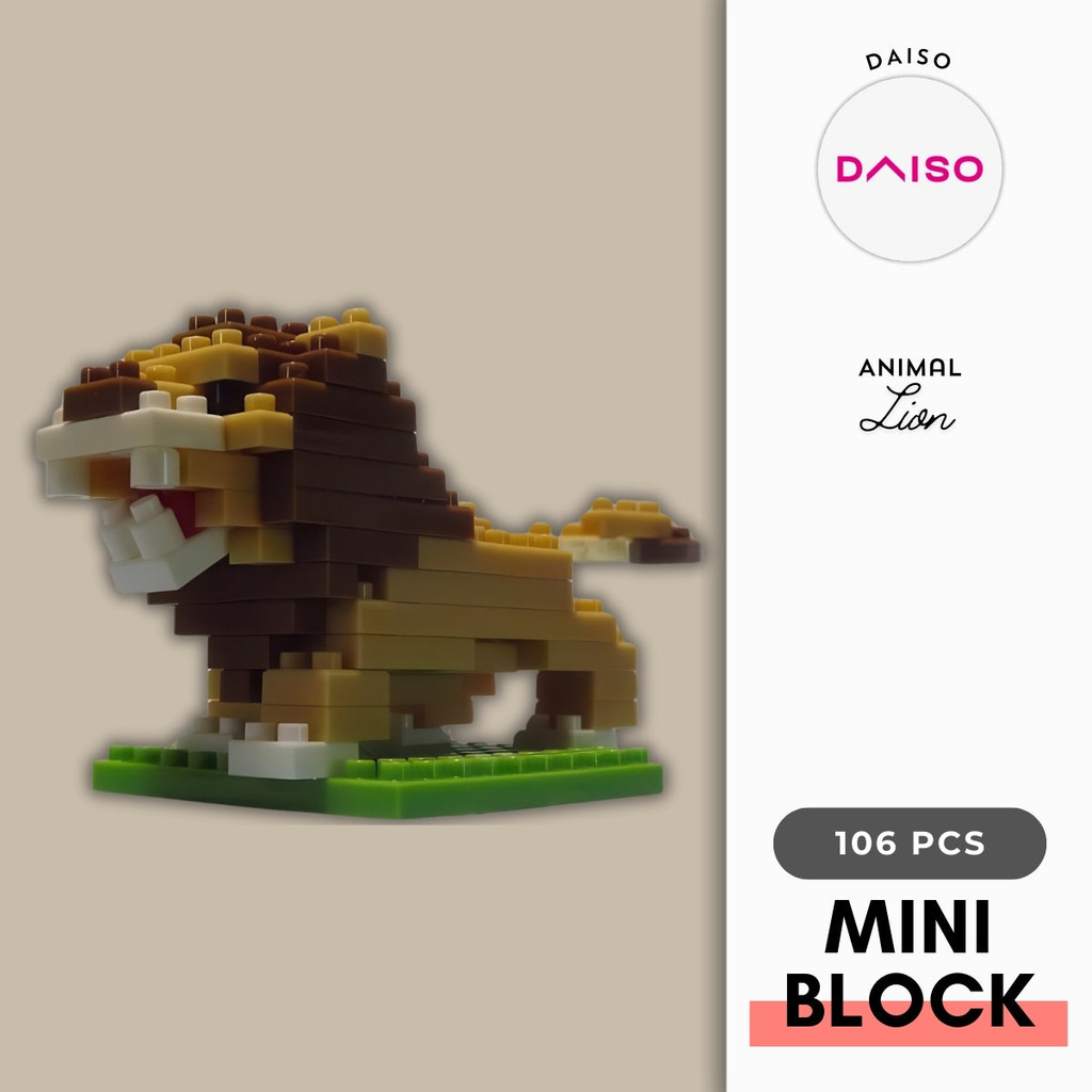 Jual Daiso PB0013 Safari Animal / Lion 106 Mini Block | Shopee Indonesia