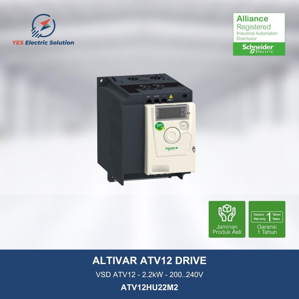 Jual Schneider Altivar ATV12 Variable Speed Drive 2.2kW 3HP ATV12HU22M2 ...