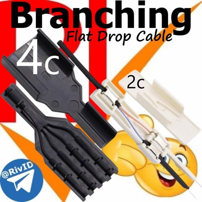Jual Casing Penyambung Fiber Optic 2c 4c Branching 2 4 core Flat Drop ...
