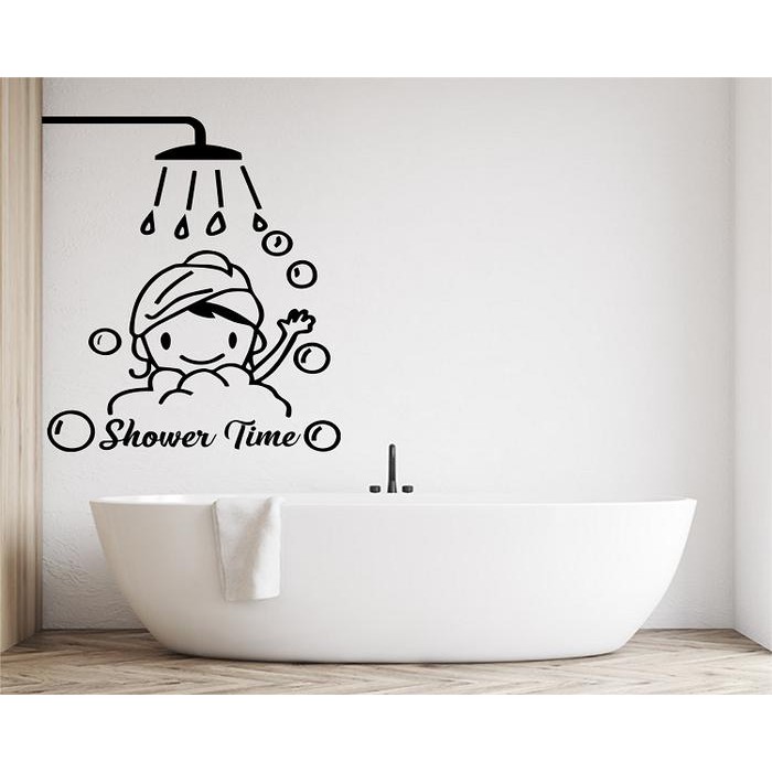 Jual Stiker Unik Lucu Toilet Cutting Sticker Shower Time | Shopee Indonesia