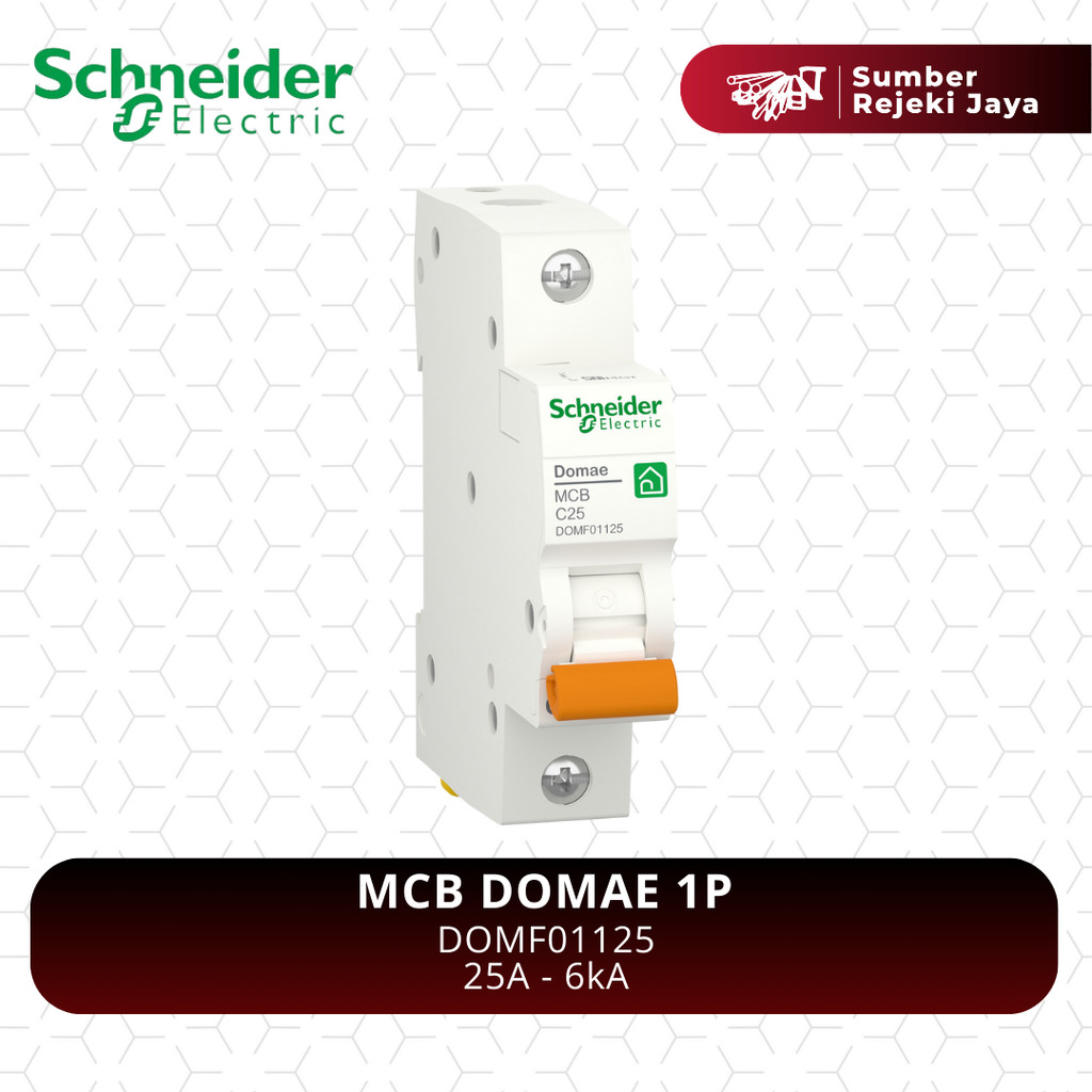 Schneider MCB DOMAE 1P 25A 6kA | DOMF01125 Merlin Gerin Orange 