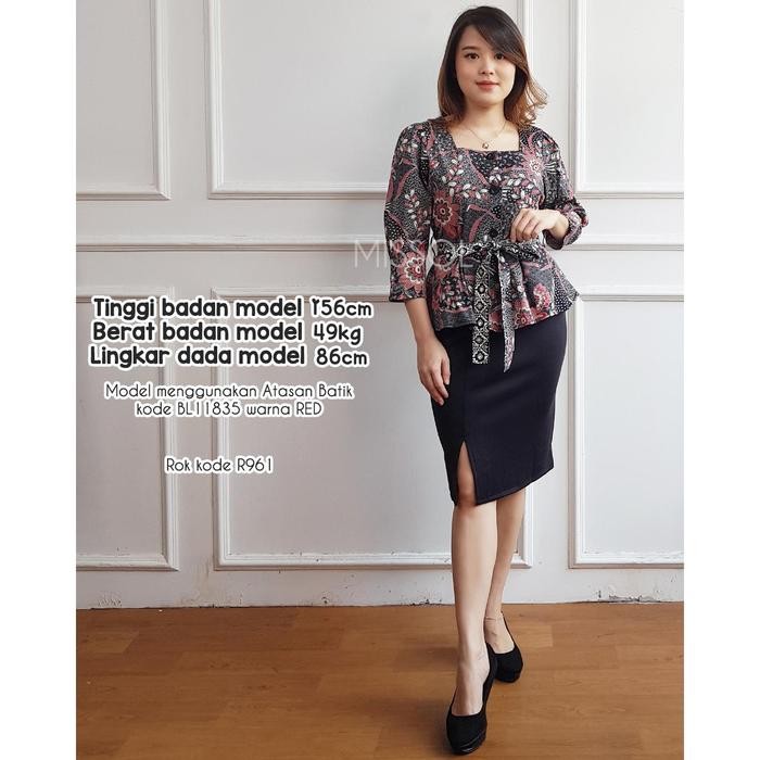 Jual MISSOL Atasan dan Rok batik one set wanita kantoran formal R962 ...