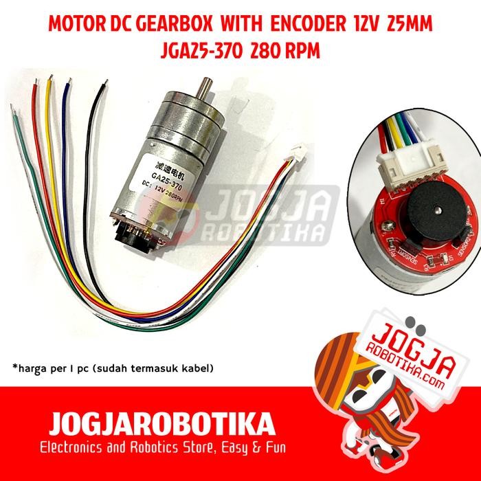 Jual Motor DC Gearbox 12V 25mm JGA25-370 280rpm 280 rpm with Encoder ...