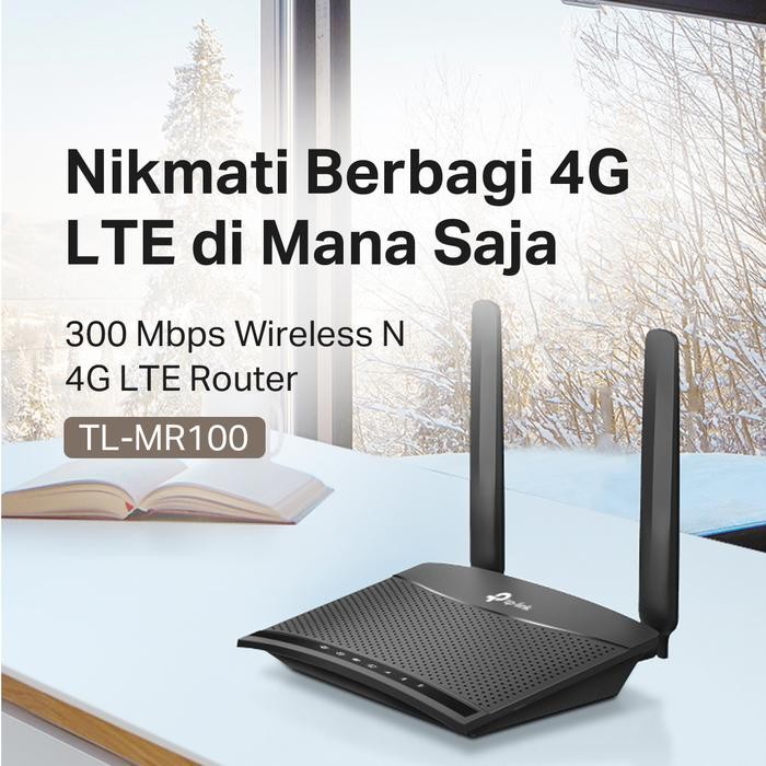 TP-Link TL-MR105, 4G LTE Router (Cat 4), Router 3G/4G, Network Speed Up to 300Mpbs, MicroSIM, Ethernet Port, LAN/WAN, Detachable Antenna, Plug & Play