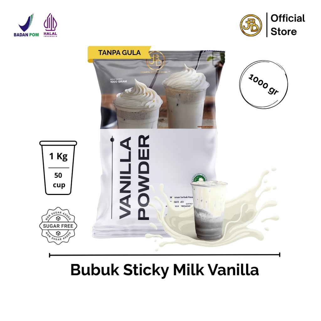 Jual Bubuk Minuman Premium Vanilla Powder 1Kg untuk Sticky Milk Warna ...