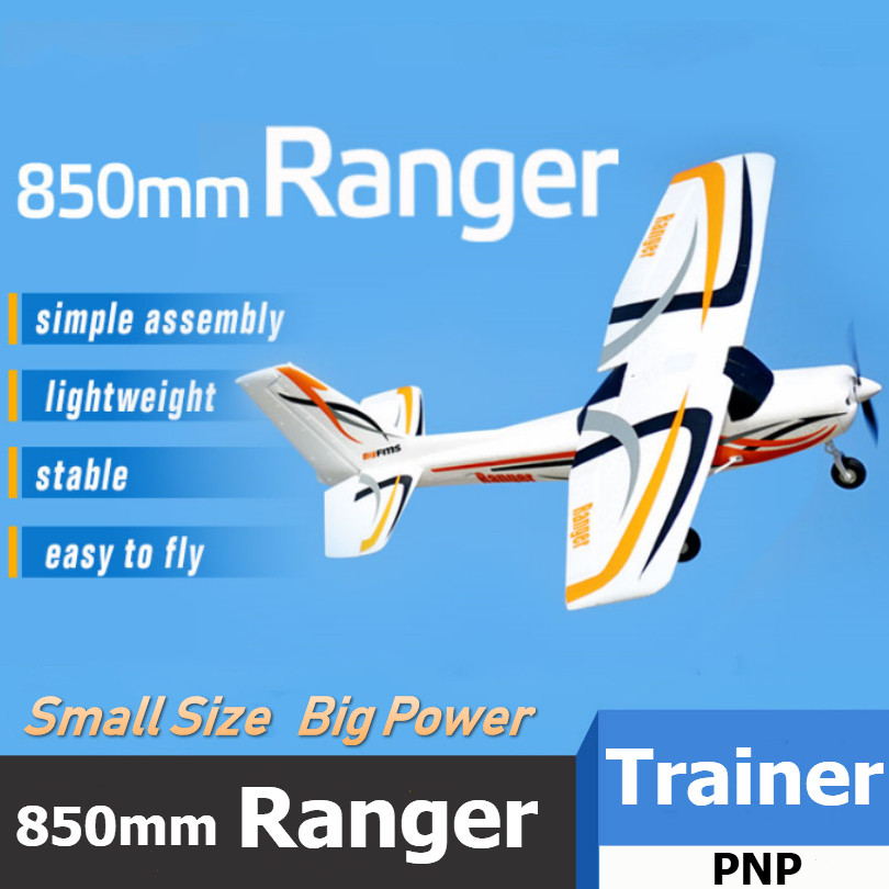 Jual Fms 850Mm Ranger Pnp Rtf Rc Airplane Trainer Beginner 4 2S With ...