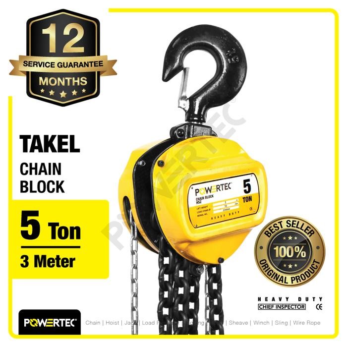 Jual Chain Block / Takel 5 Ton x 3 Meter POWERTEC | Shopee Indonesia
