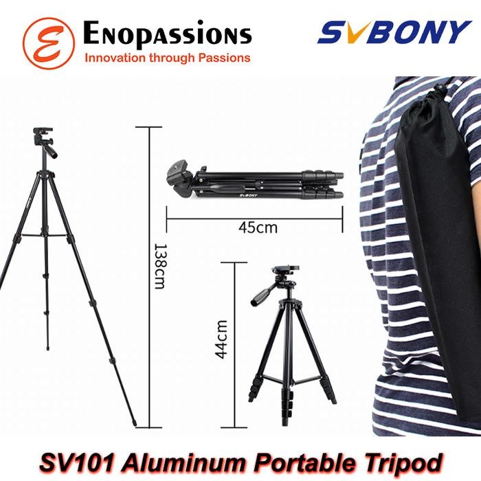 Jual Svbony SV101 Aluminum Travel Portable Tripod 54 Inch | Shopee ...