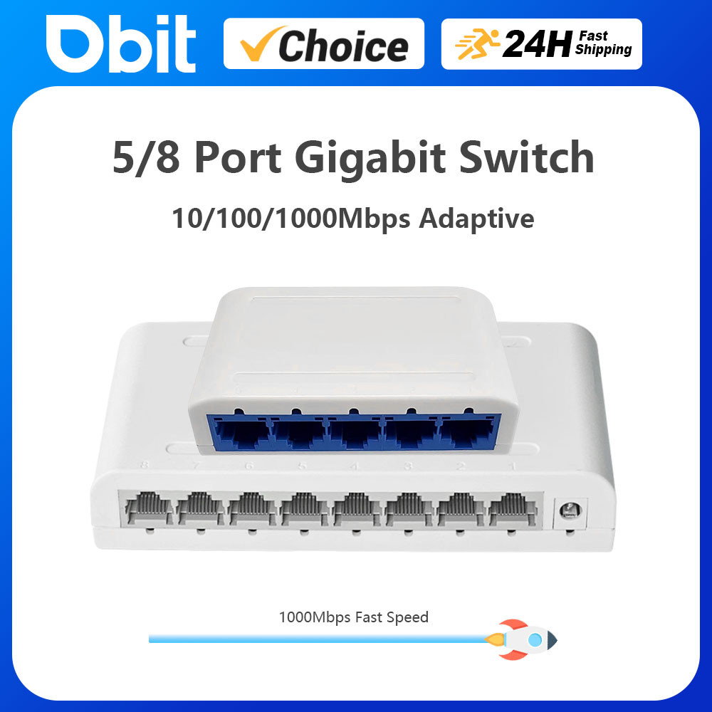 Jual DBIT 10/100/1000Mbps Ethernet Switch 5/8 Ports Desktop Gigabit ...