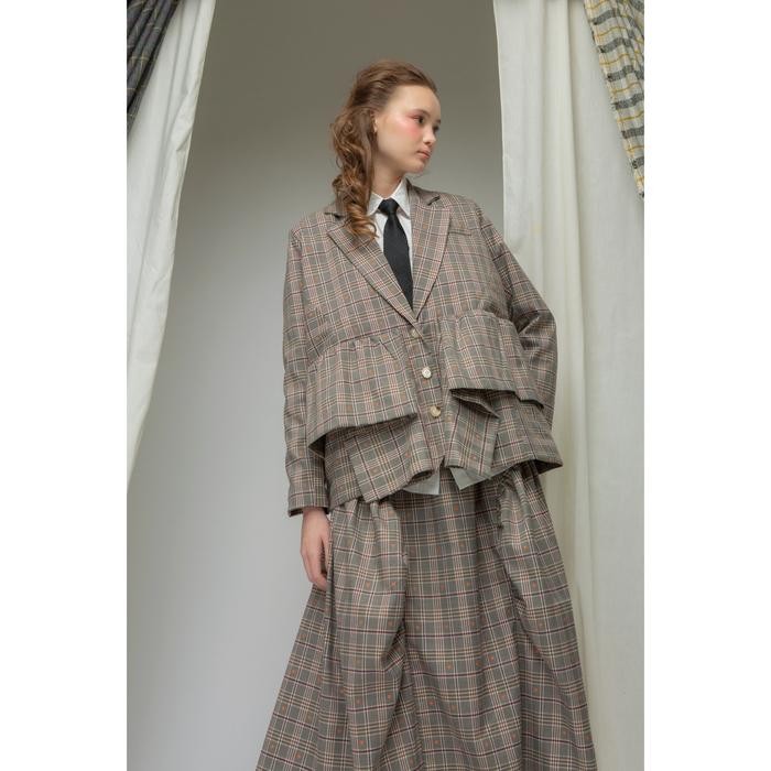 Jual Ragne Blazer Brown Checks - Monday To Sunday | Shopee Indonesia