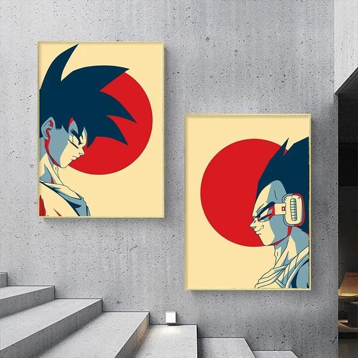 Jual Classic Japanese Anime Surrounding Dragon Ball Goku Vegeta Poster ...