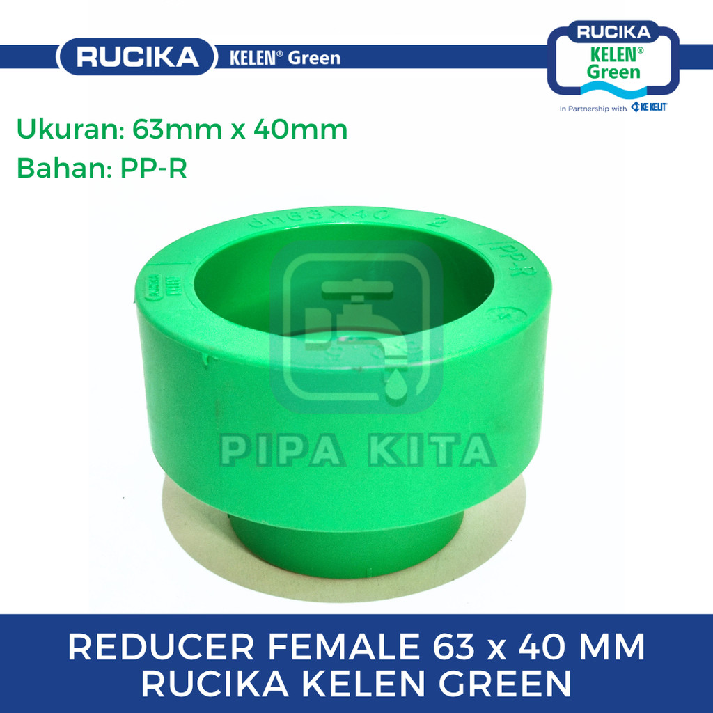 Jual RUCIKA PPR Reducer Female 63 x 40 mm PN 20 RUCIKA KELEN GREEN PP-R ...