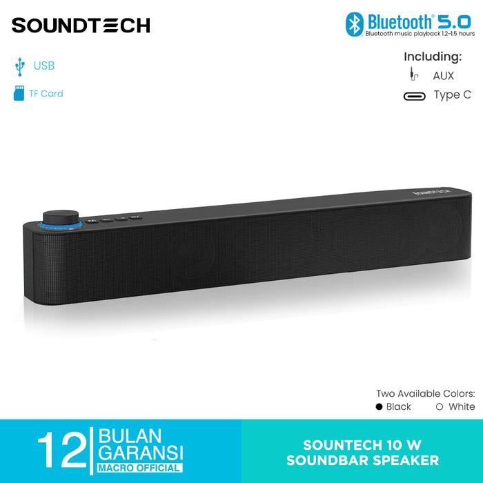Jual SOUNDTECH Bluetooth 5.0 Mini Audio Soundbar Speaker Aux - Hitam ...