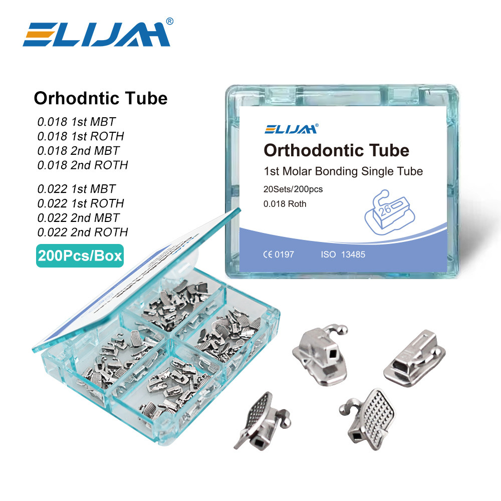 Jual ELIJAH 200pcs Dental Orthodontic Buccal Tubes Bondable 1st/2nd ...