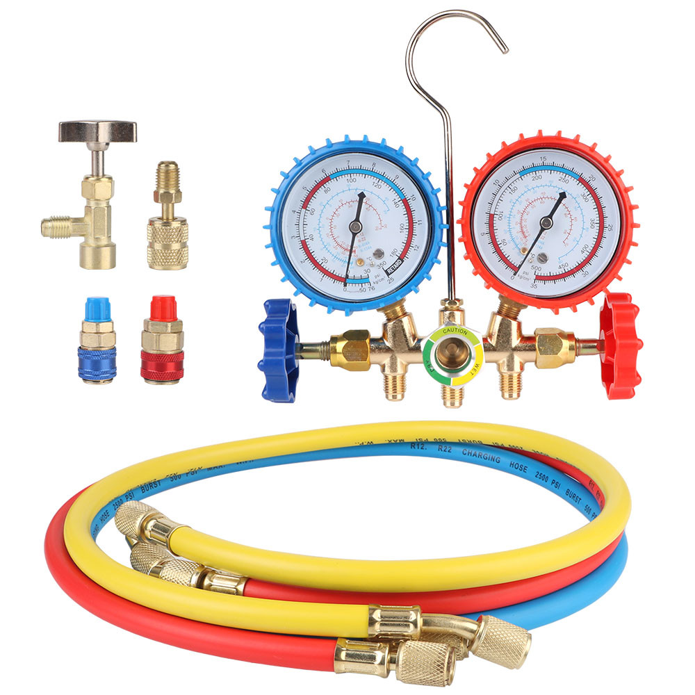 Jual Car Air Conditioner Refuel Tools With Pressure Gauge R134A R12 R22 ...