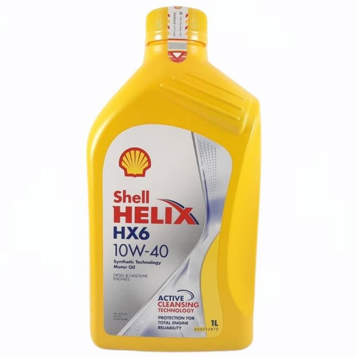 Jual Oli Mesin Shell HELIX HX6 SAE 10W-40 API SN PLUS Synthetic 1L Asli ...