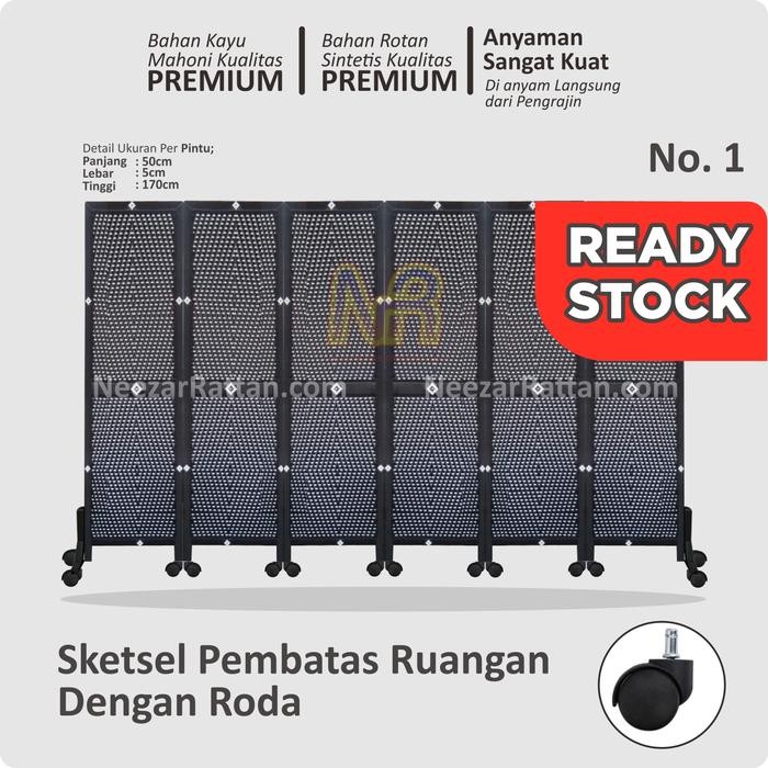 Jual Sketsel Pembatas Ruangan 1 Set 5 Pintu Pakai Roda, Perpintu L 50 T ...